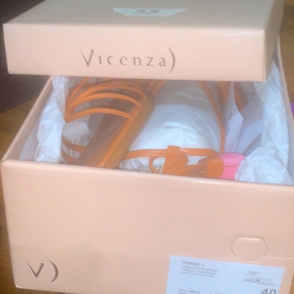 Vicenza by Anthropologie strappy rose elegant tassel sandals - Picture 3 of 4